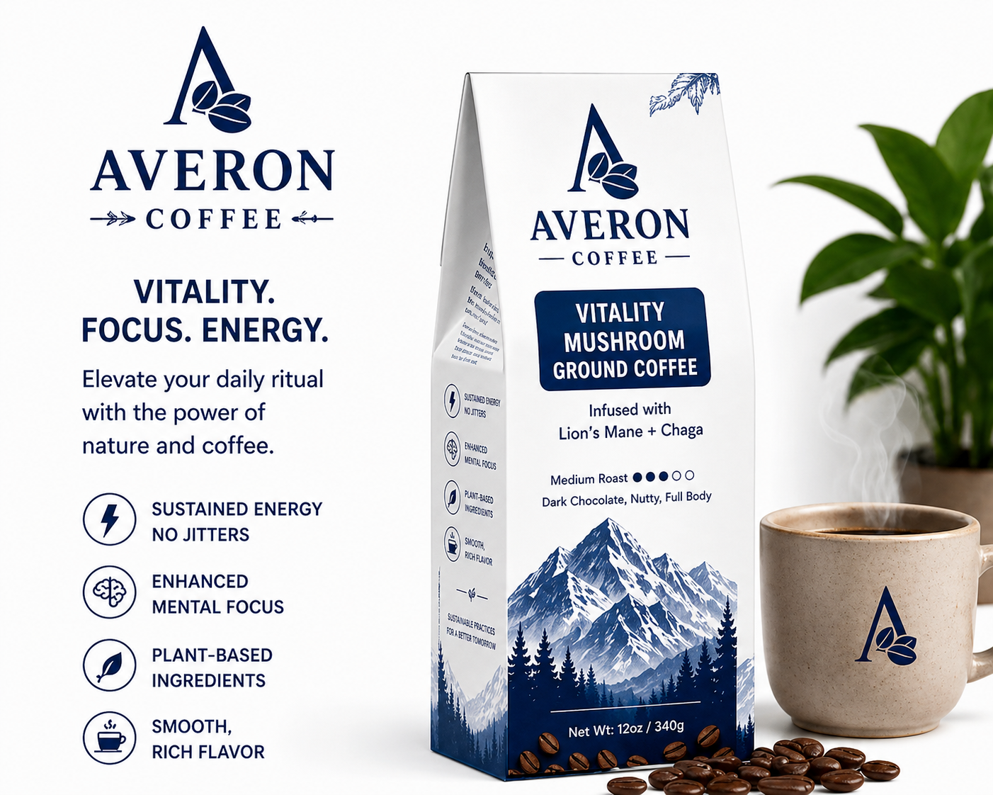 Ground Mushroom Coffee – Medium Roast